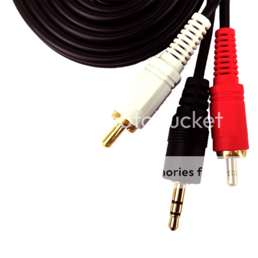3.5mm Male to 2 RCA Male Aux Auxiliary Audio Stereo Adapter Cable Gold